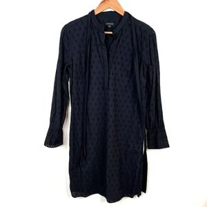 Ann Taylor | Black Lace Long Sleeve Shirt Dress Size S